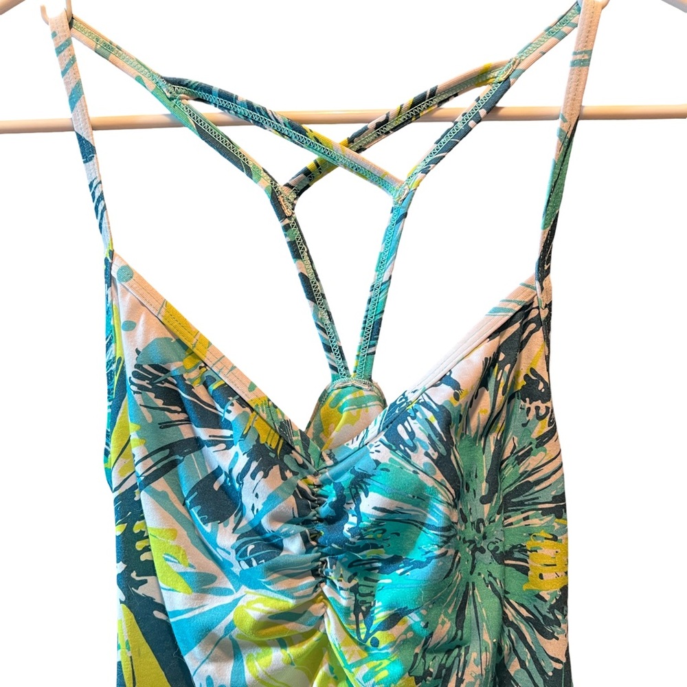 Prana Teal and White Patterned Active Dress - Picture 2 of 7